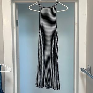 Angie - Mini Dress - Size L - Black and white stripes